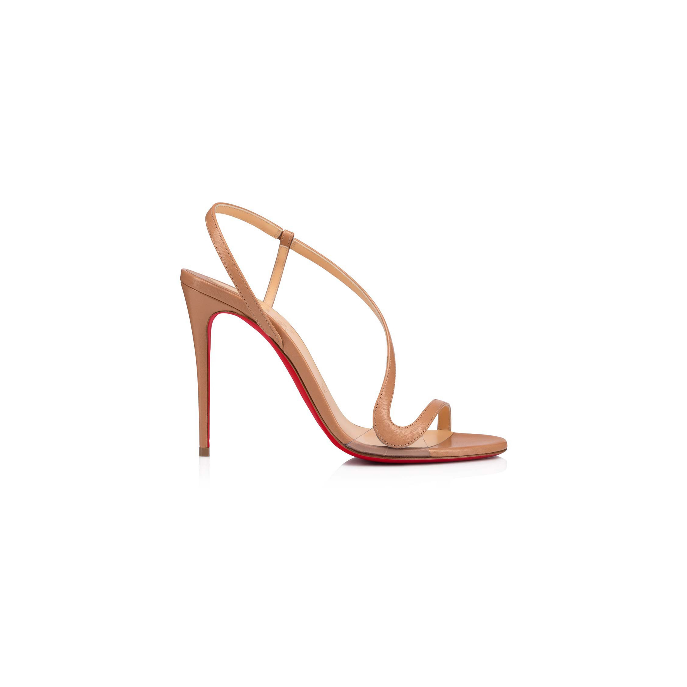 Ch**an louboutin rosalie 100 mm sandals-leather and pvc-blush-women 3210190pk1a